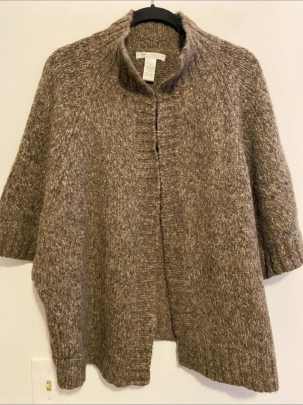 Sarah Spencer Brown Knit Cardigan Size 3X, would fit from Xl-3X